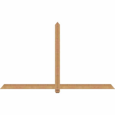 Ekena Millwork Eugene Smooth Timber Gable Bracket, Western Red Cedar, 84"W x 49"H x 1 1/2"D x 3 1/2"F, 14/12 Pitch GBW084X49X0204EUG00SWR